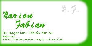 marion fabian business card