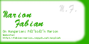 marion fabian business card